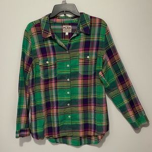 Women’s Green, Purple, Pink & Red, XL Flannel Shirt